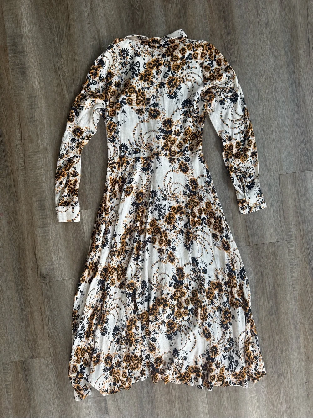 Free People Tough Love Floral Twist-Front Long Sleeve Dress